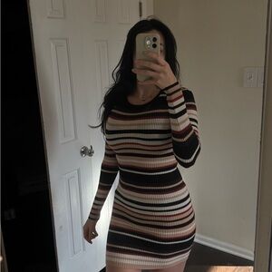 Striped Long Sleeve Dress